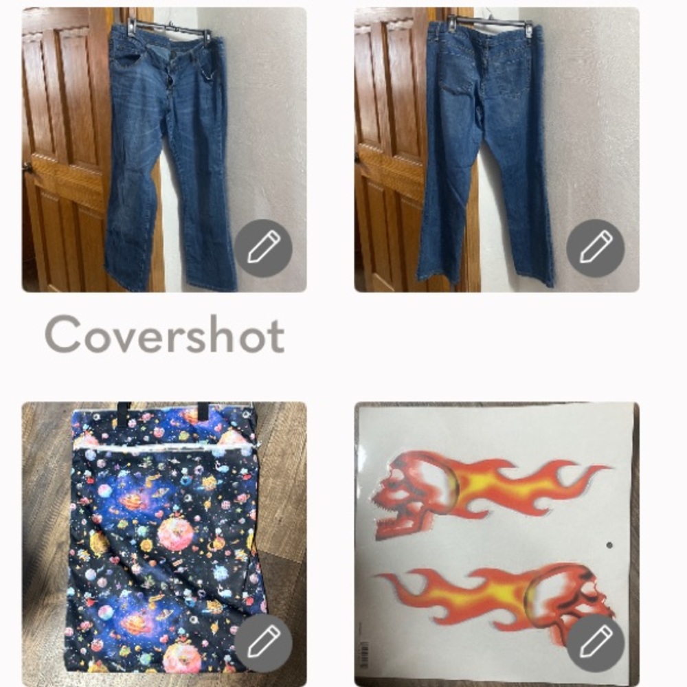 Mossimo👖soft jeans 16S+BIG new-Cosmic🪐bag 24x18”+🔥💀10x4”
